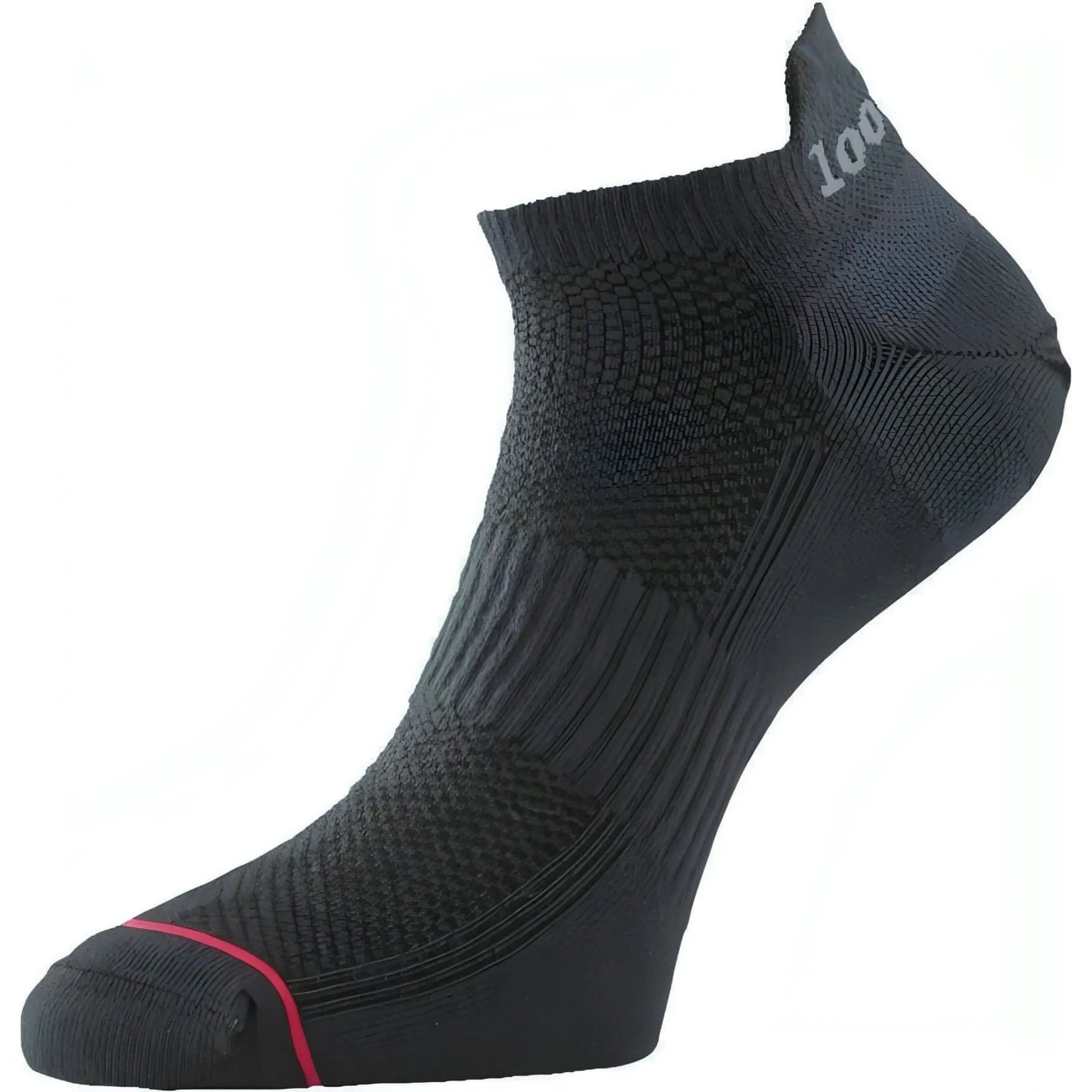 1000 Mile Double Layer Trainer Liner Mens Running Socks - Black