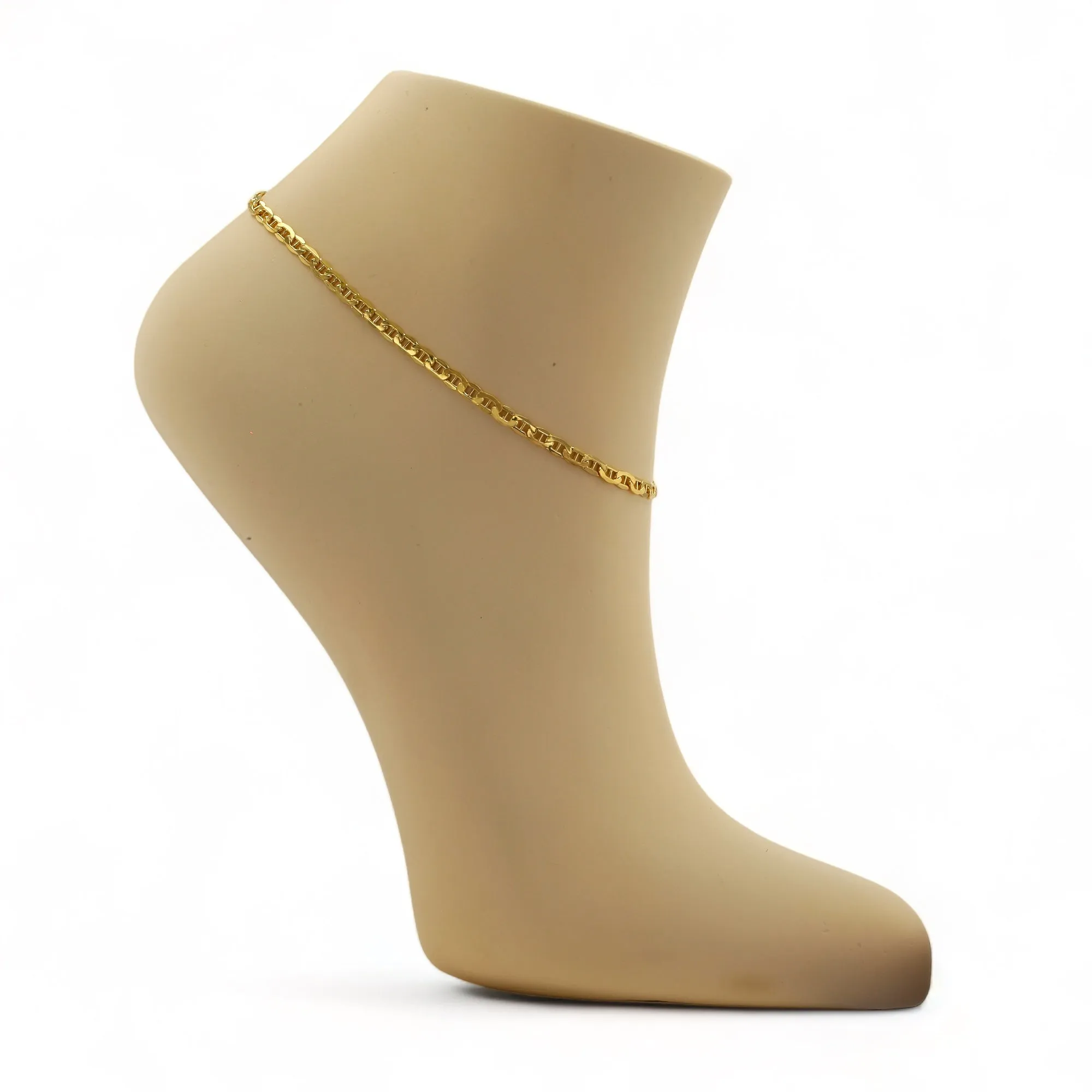 10K Yellow Gold Mariner Anklet Bracelet-226757