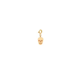 14k midi bitty skull charm pendant on spring ring