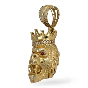 14K Yellow gold gorilla pendant-5683