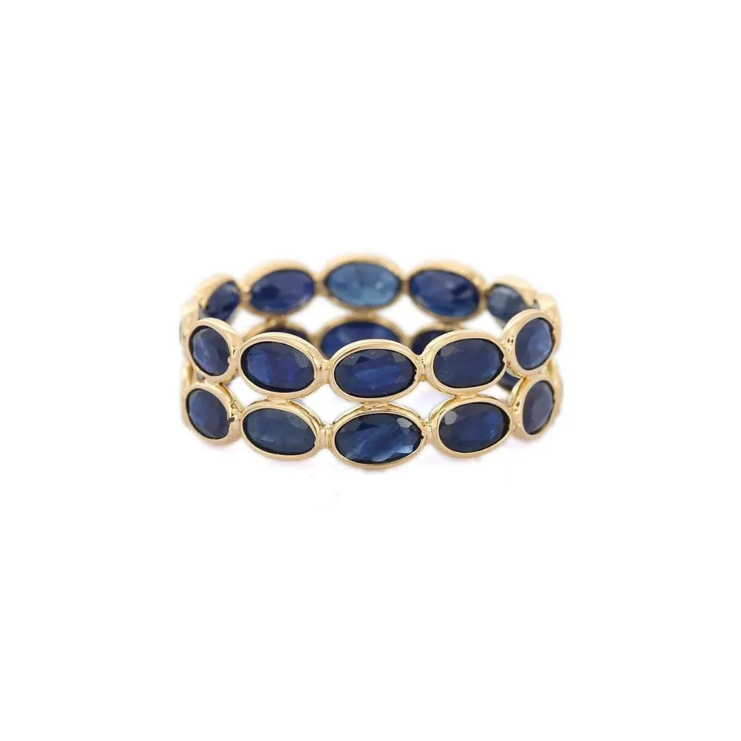 18K Yellow Gold Sapphire Eternity Band