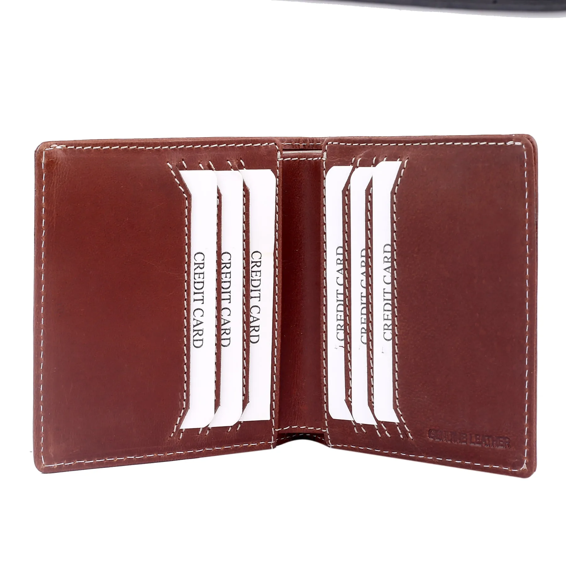 Bacca Bucci Genuine Leather Unisex Bi-Fold Credit Card Holder Wallet