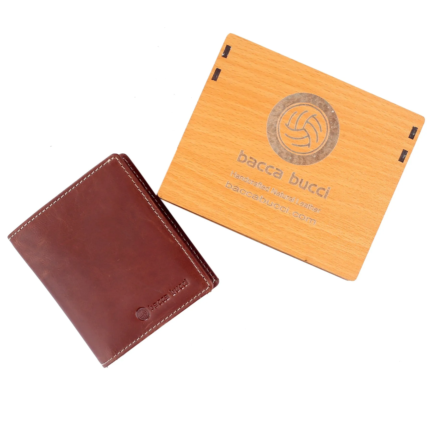 Bacca Bucci Genuine Leather Unisex Bi-Fold Credit Card Holder Wallet