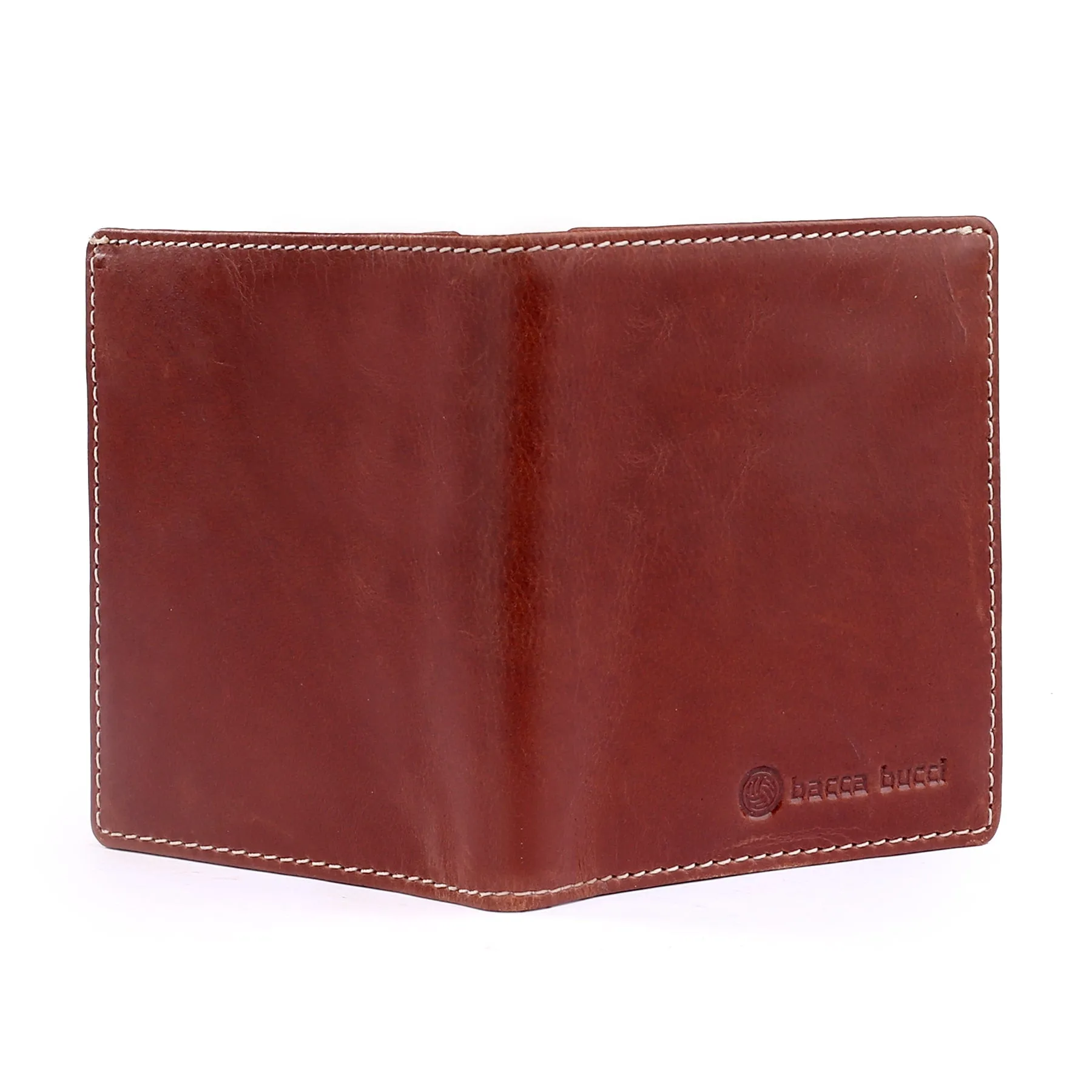 Bacca Bucci Genuine Leather Unisex Bi-Fold Credit Card Holder Wallet