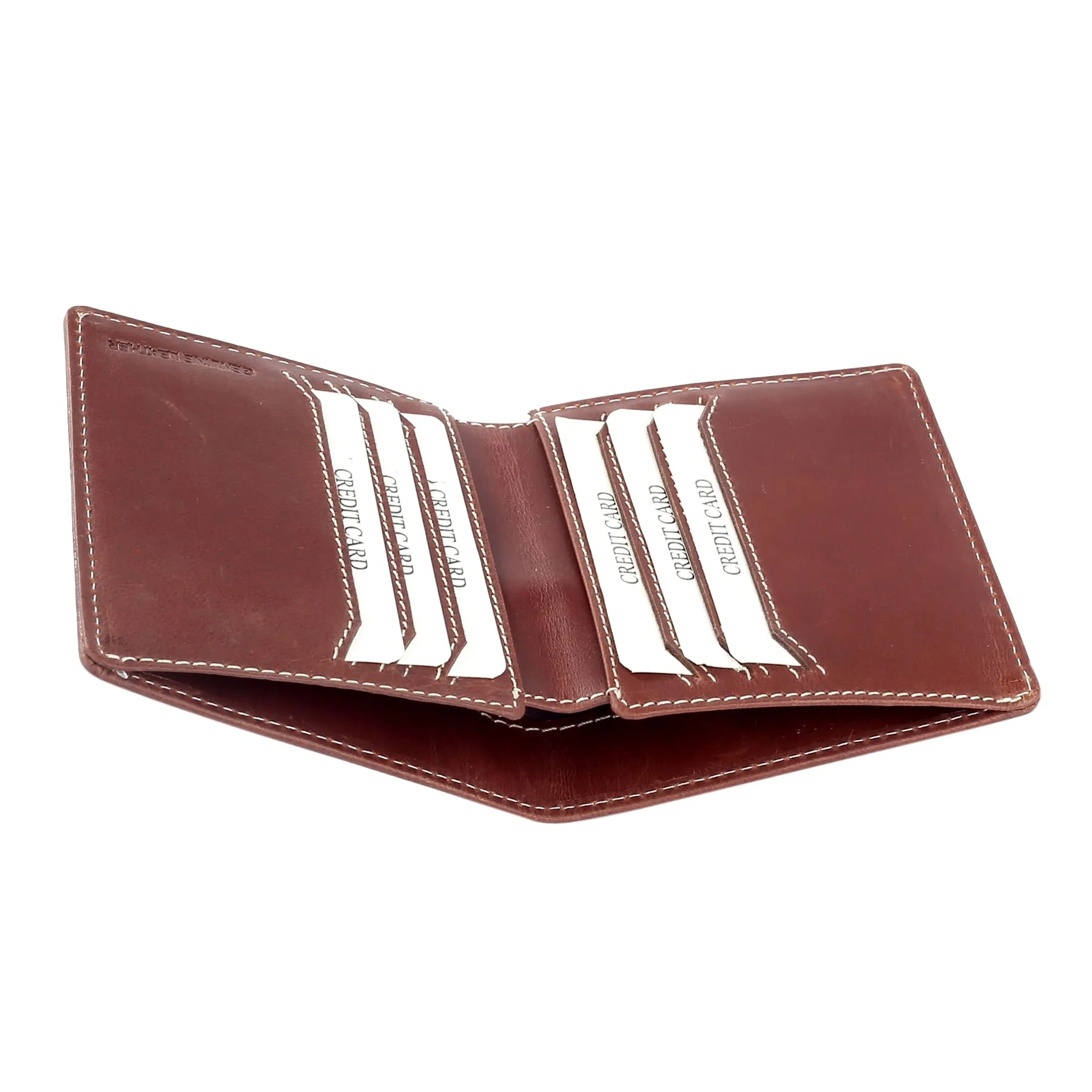 Bacca Bucci Genuine Leather Unisex Bi-Fold Credit Card Holder Wallet