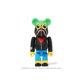 Bearbrick x Hebru Brantley Flyboy Shark 100% Bearbrick Black