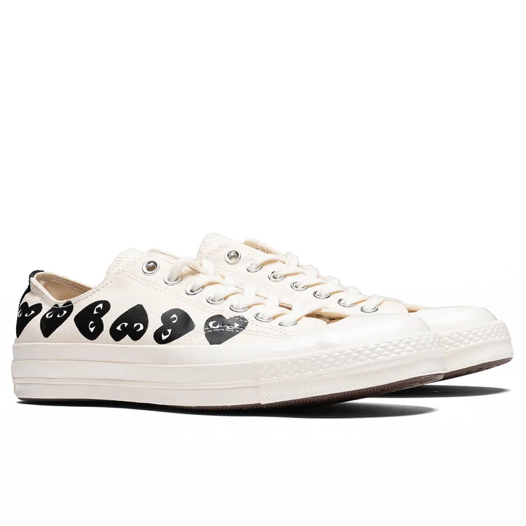 Converse x Comme Des Garcons PLAY All Star Chuck '70 Ox Multi Heart - Milk/Black