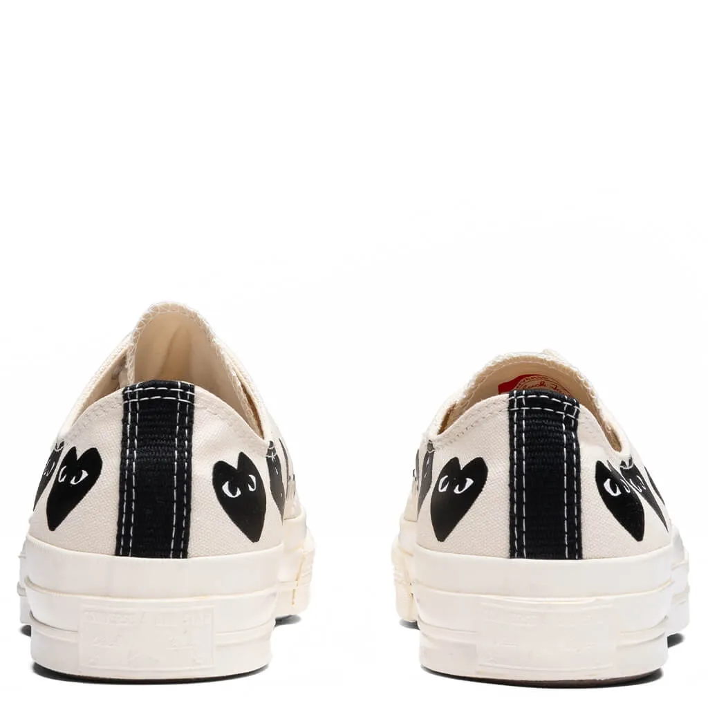 Converse x Comme Des Garcons PLAY All Star Chuck '70 Ox Multi Heart - Milk/Black