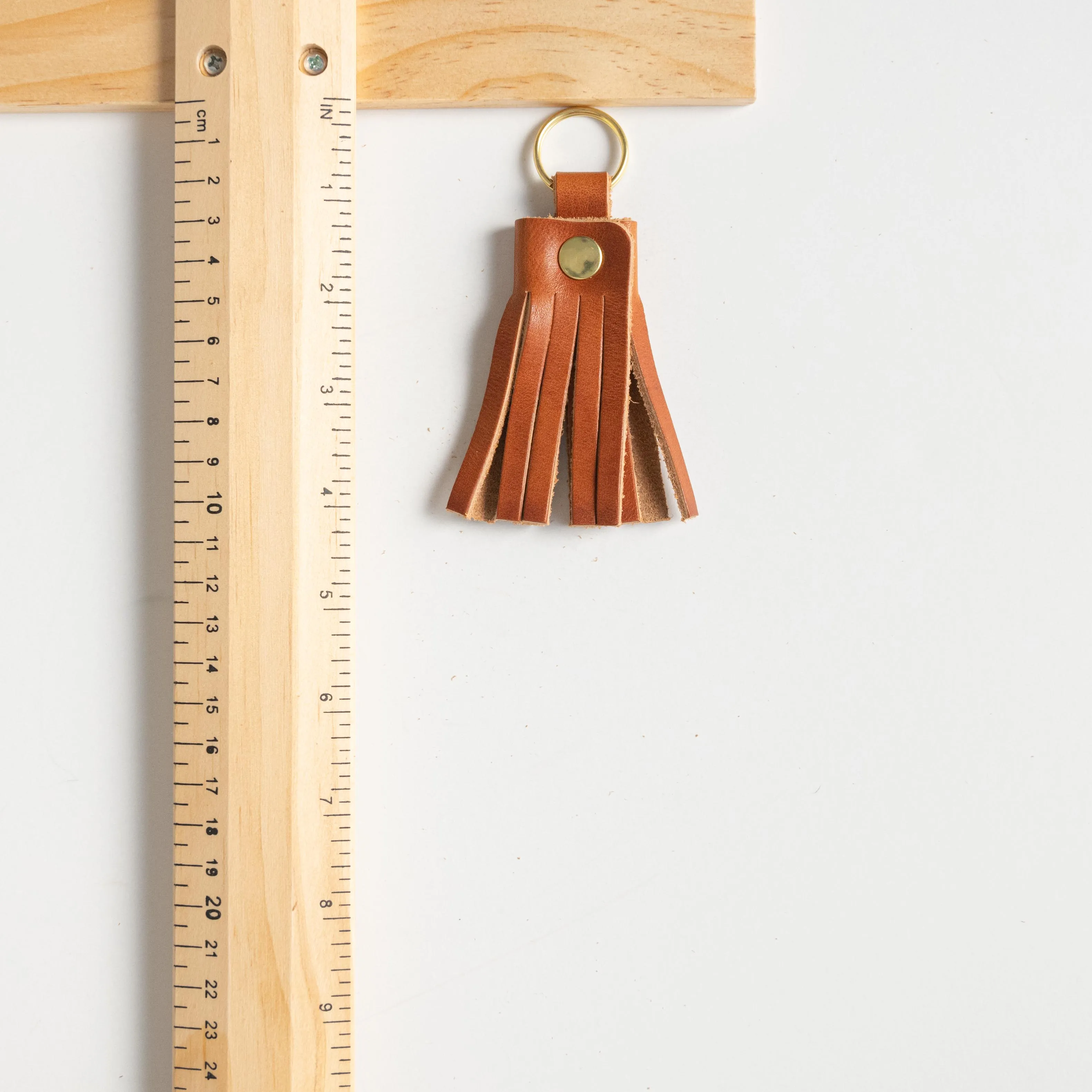 Distressed Ochre Tassel Keychain