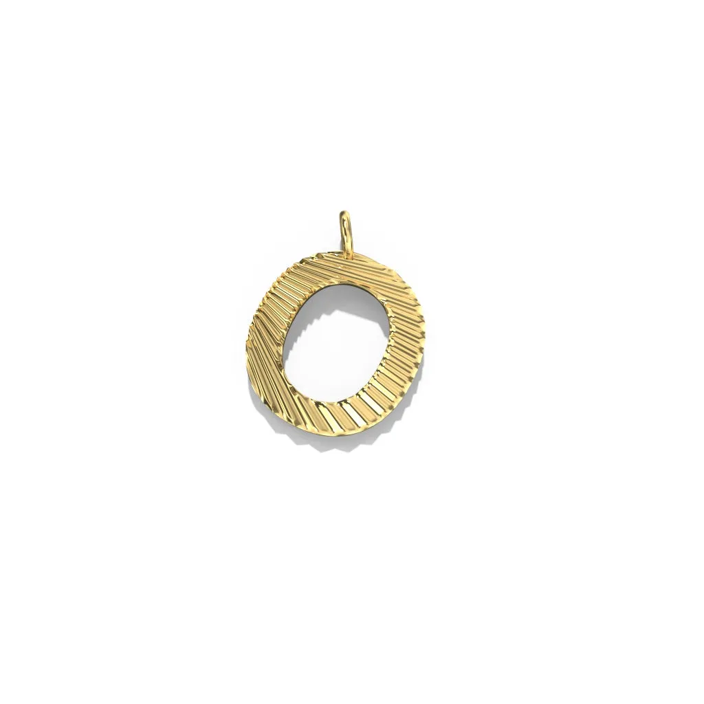 Gold Fluted Letter Pendant