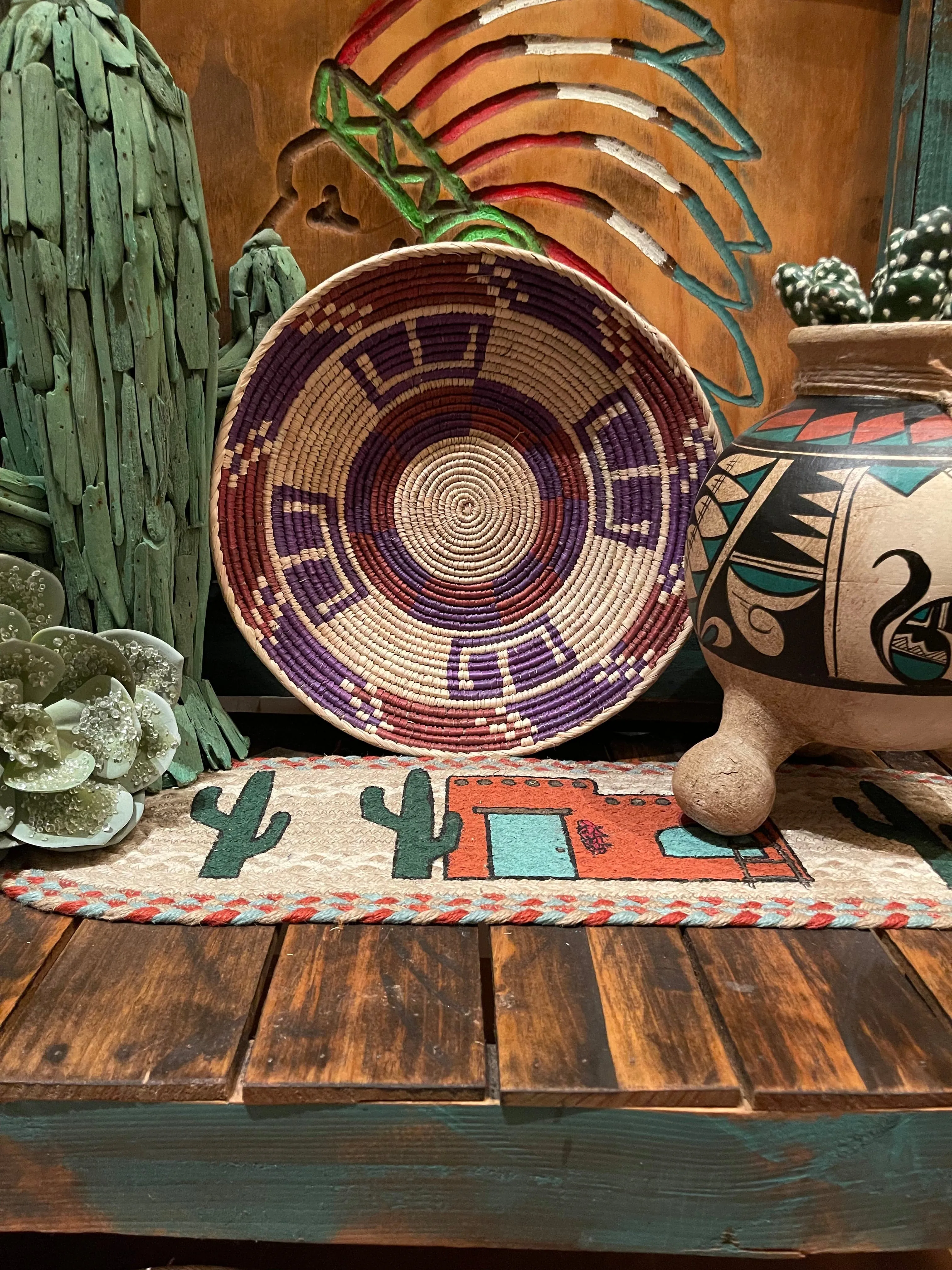 Large woven Southwest bowl or basket