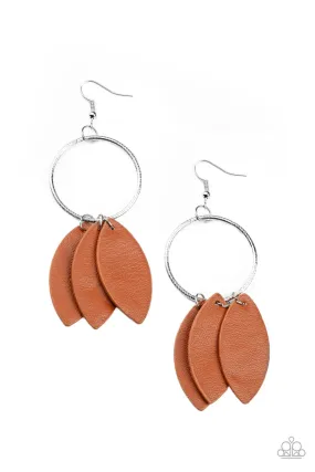 Leafy Laguna - Brown - Paparazzi Earrings