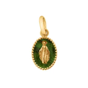 Madone Scarab Resin Pendant, Yellow Gold