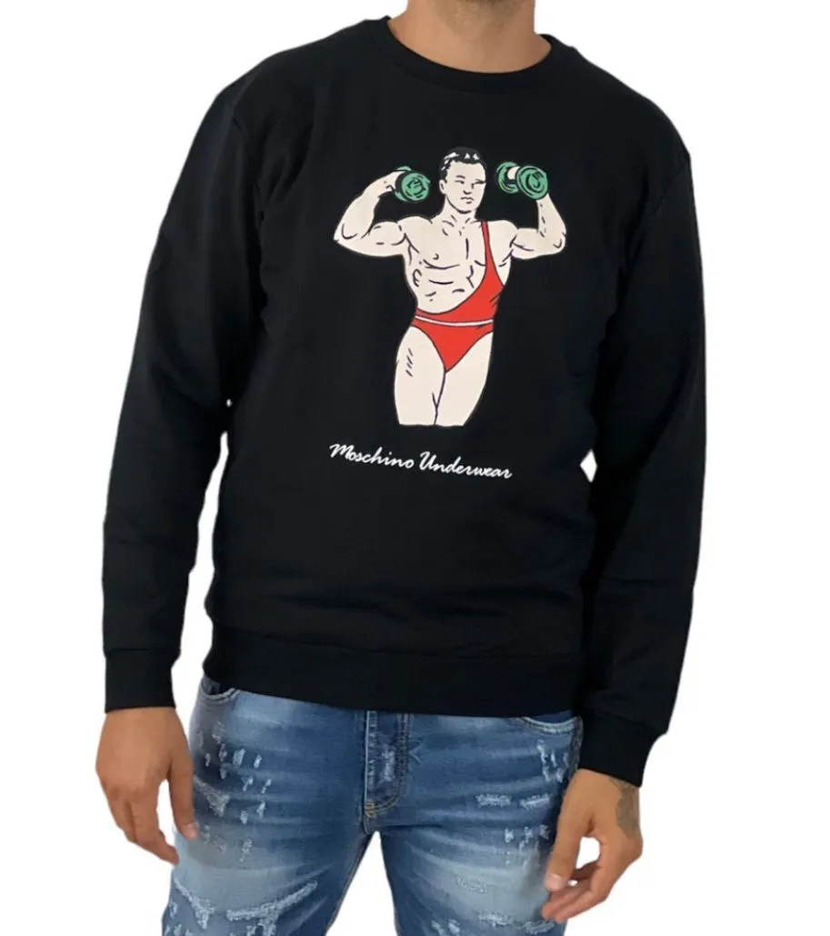 Moschino Felpa Uomo Nero Gym