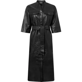 Paige shirt dress in soft leather / 50994 - Black (Nero)