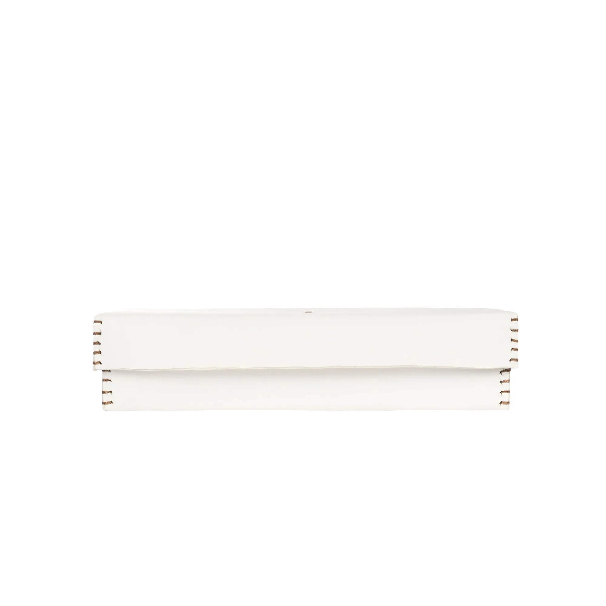 Rectangular Leather Box Dado White