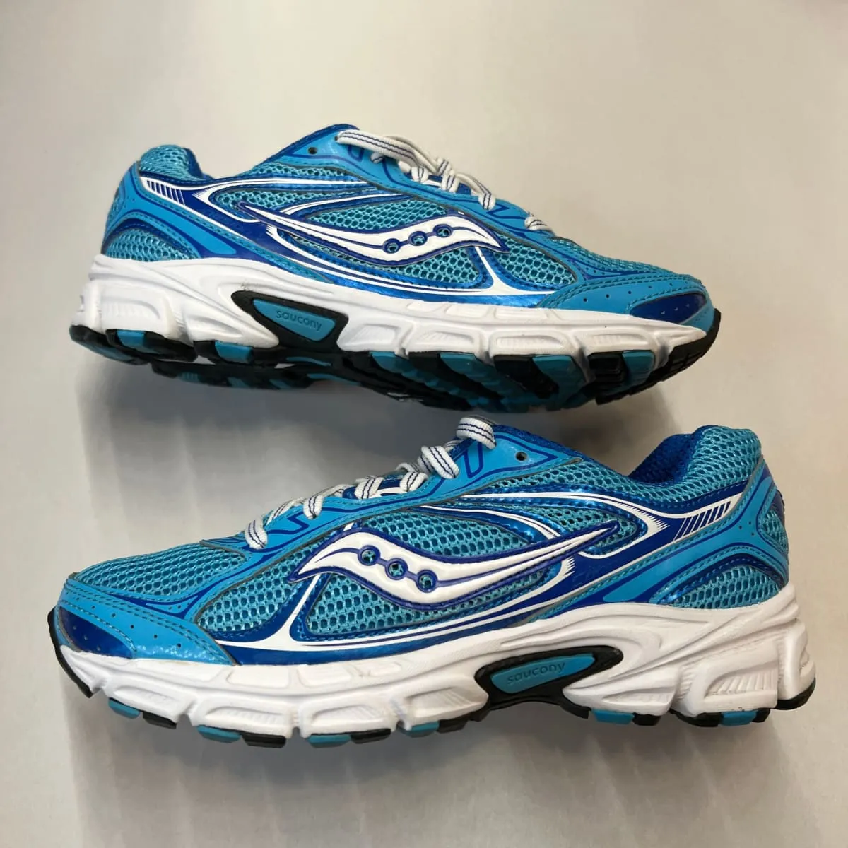 SAUCONY Women's Grid Cohesion 7 -Blue/White- Running Shoe Size 6.5M - Preowned