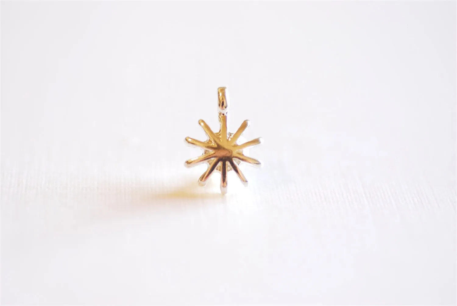 Sterling Silver Starburst Charm Pendant- 925 Sterling Silver Sun with rays charm, Silver Sun Charm, Sterling Silver Star Sun, Beads