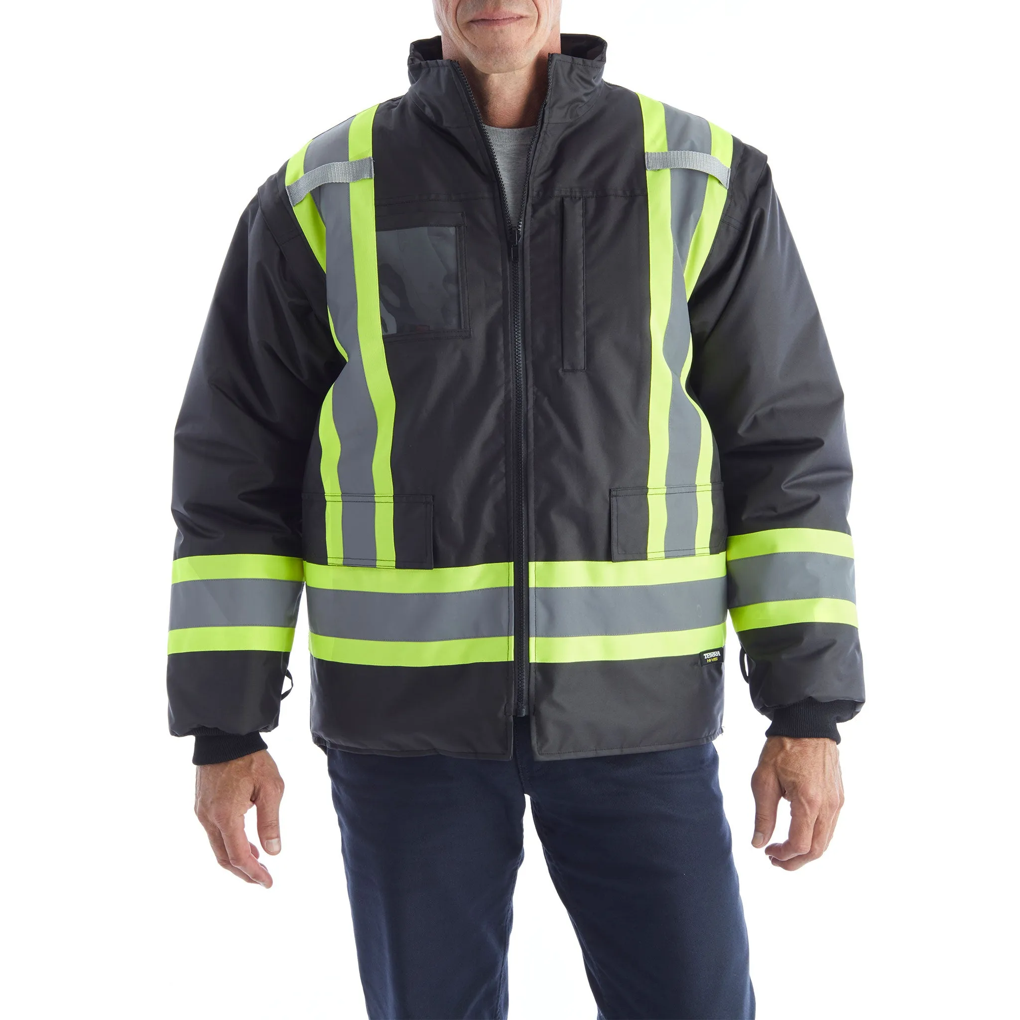 Terra Hi-Vis 7 in 1 System Winter Work Jacket 116501 - Black