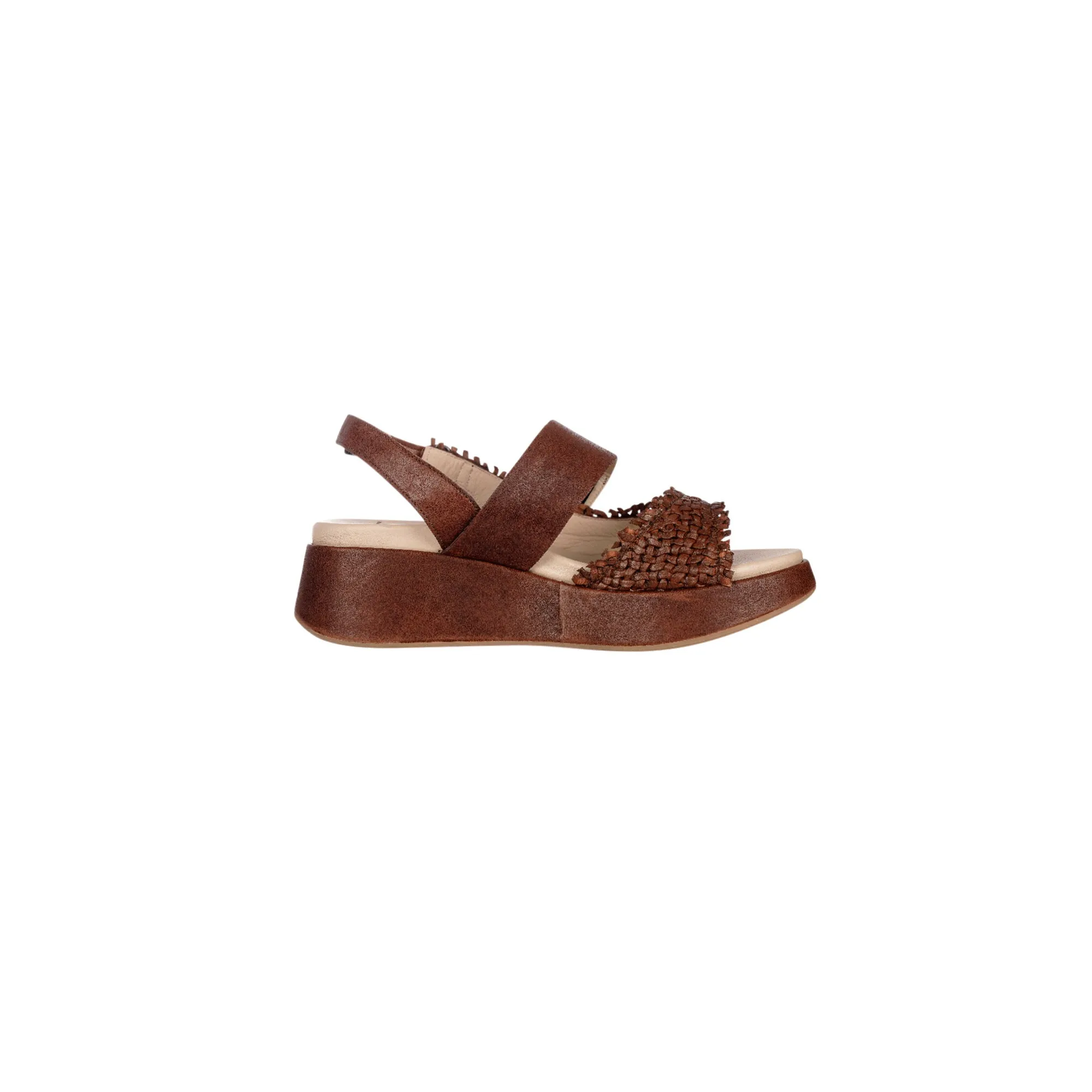 Wedge Sandal Intreccio Madreperla Brandy