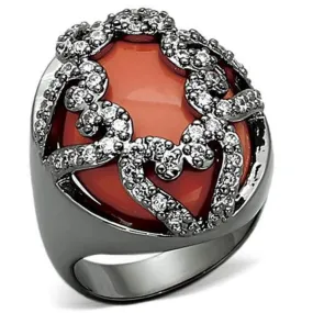 WildKlass Stainless Steel Western Ring Ruthenium Women Synthetic Orange